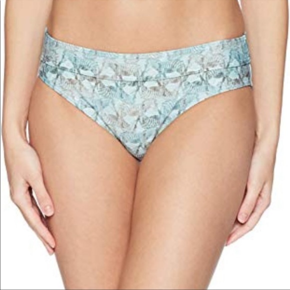 NWT Prana Ramba Sporty Cut Hipster Bikini Bottoms Blue Seaside Safari Blue Green - Picture 1 of 10